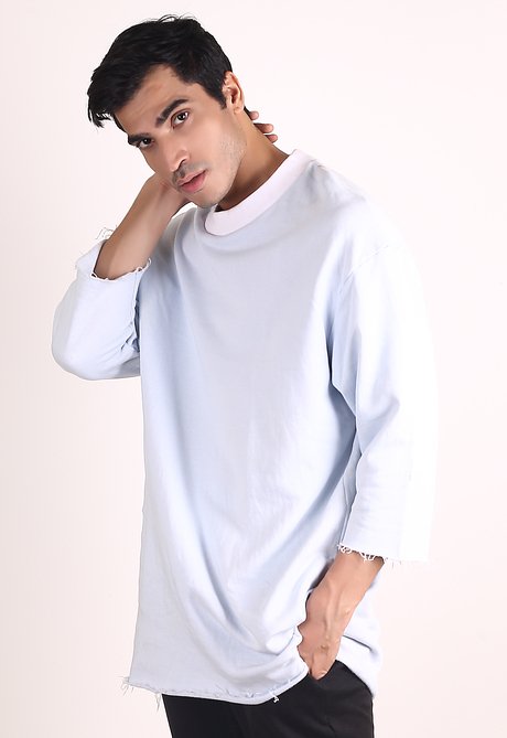Iron Soul Men’s Light Blue Drop Shoulder Sweatshirt